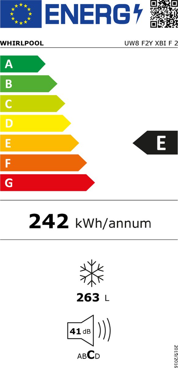 Wat vinden we goed aan de Whirlpool UW8F2YXBIF2 Vriezer 263 l Roestvrijstaal