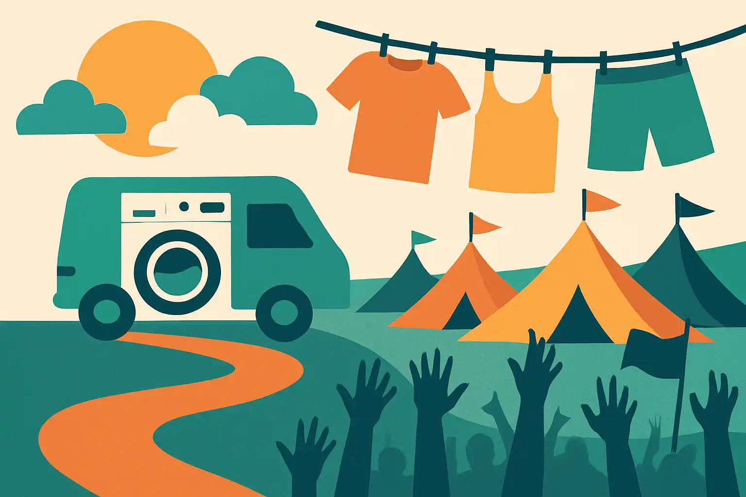 Festivalproof: kleding fris houden met een was-droogcombi tijdens roadtrips en meerdaagse festivals