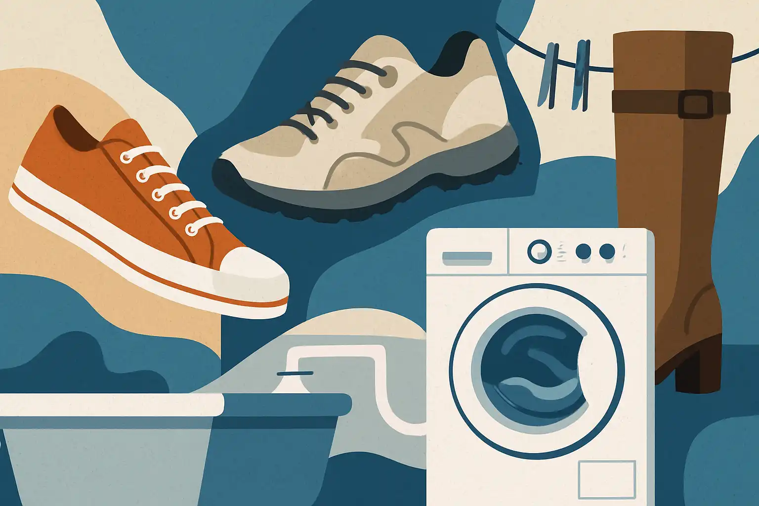 Sneakers, wandelschoenen en laarzen: zo reinig en droog je schoeisel veilig in je was‑droogcombi