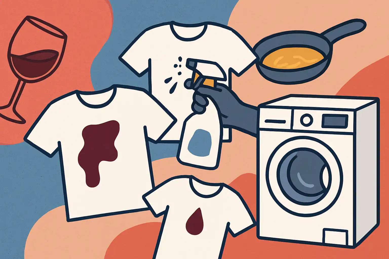 Vlekkenstrijd: zo verwijder je wijn, vet en bloed met je was‑droogcombi zonder je kleding te verpesten