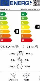 Whirlpool FWDGBE 97682E WBC V N - Was-droogcombinatie