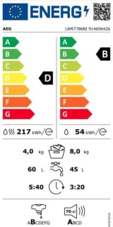 AEG LWR7786BI 7000 ProSteam® Condensatie Was-droogcombinatie voor inbouw 8 kg