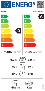 Bosch Serie 6 WNG24406NL Was-droogcombinatie 9/6 kg