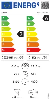 Bosch Serie 8 WNC254A0NL Was-droogcombinatie