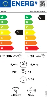 Haier HWD80-B14959EUDF Was-droogcombinatie