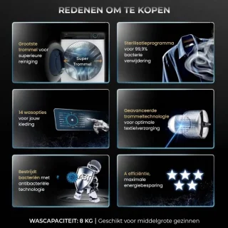 Heinner Was-droogcombinatie 8kg / 6kg 1400 rpm