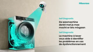 Hisense WD3S9043BB3 Was-droogcombinatie Zwart