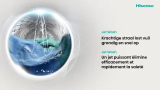 Hisense WD3S9043BB3 Was-droogcombinatie Zwart