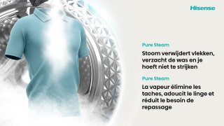 Hisense WD3S9043BB3 Was-droogcombinatie Zwart