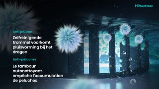 Hisense WD3S9043BB3 Was-droogcombinatie Zwart