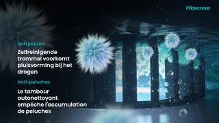 Hisense WD3S9043BB3 Was-droogcombinatie Zwart