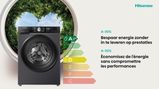 Hisense WD3S9043BB3 Was-droogcombinatie Zwart