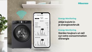 Hisense WD3S9043BB3 Was-droogcombinatie Zwart