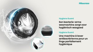 Hisense WD3S9043BB3 Was-droogcombinatie Zwart