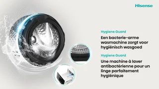 Hisense WD3S9043BB3 Was-droogcombinatie Zwart