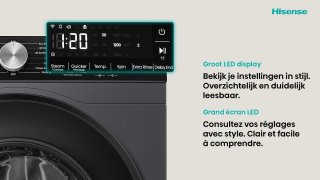 Hisense WD3S9043BB3 Was-droogcombinatie Zwart