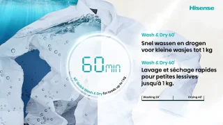 Hisense WD3S9043BW3 Was-droogcombinatie Wit