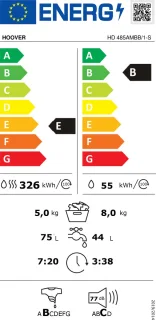 Hoover HooverHD 485AMBB/1-S Was-droogcombinatie
