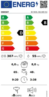 INDESIT BIWDIL861485EU geïntegreerde was-droogcombinatie