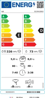 LG GD3M108N3 Was-droogcombinatie 8/5 kg