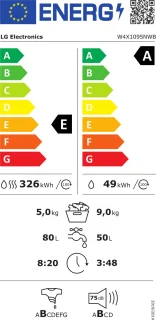 LG W4X1095NWB Wasdroogcombinatie