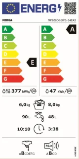 Midea MF200D86WB-14EAS Was-droogcombinatie
