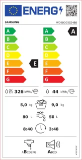 Samsung WD90DG5G34BB Wasdroogcombinatie Zwart