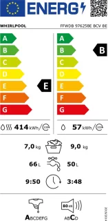 Whirlpool FFWDB 976258E BCV BE was-droogcombinatie