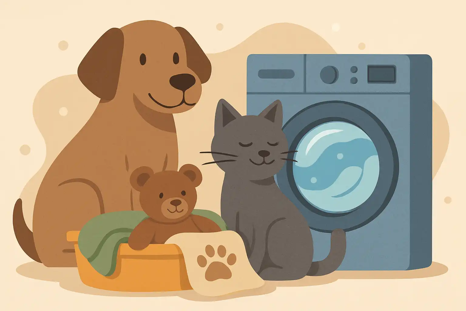 Hond, kat en de wasmachine: veilig wassen van huisdierkleding, dekens en knuffels