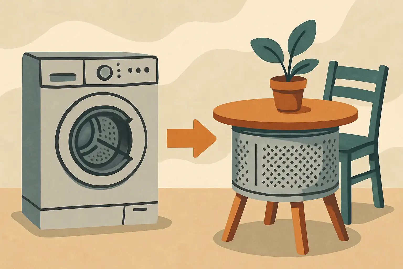 Van trommel tot tuintafel: zo geef je een oude wasmachine nieuw leven