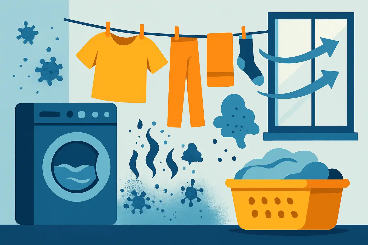 Zo voorkom je dat wassen je huis vochtig en muf maakt