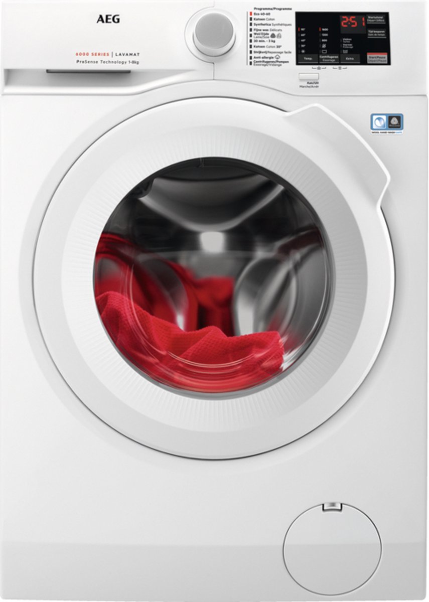 De AEG LF62R862 Wasmachine 8 kg 1600 rpm in één oogopslag