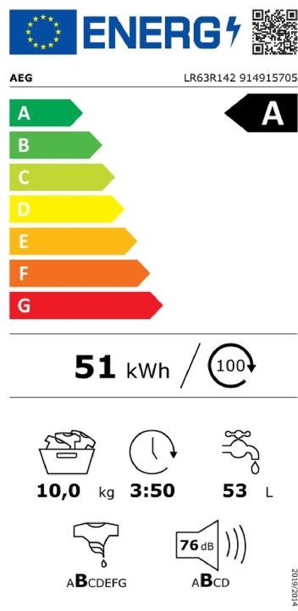 Wat vinden we goed aan de AEG LR63R142 Wasmachine 10kg 1400 toeren
