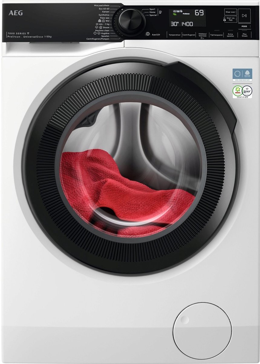 De AEG LR7604UC4 7000 ProSteam® Wasmachine 10 kg in één oogopslag