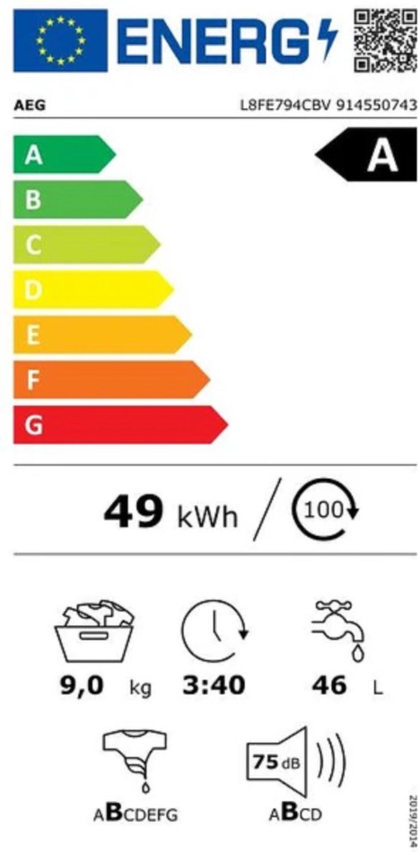 Wat vinden we goed aan de AEG LR85944 8000 Serie Wasmachine 9 kg 1400 toeren