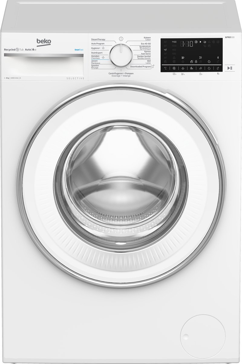 De Beko B5WT584106W2 Vrijstaande Wasmachine 8 kg 1400 rpm in één oogopslag
