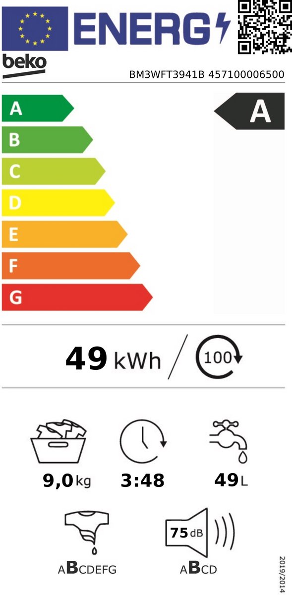 Wat vinden we goed aan de Beko BM3WFT3941B wasmachine 9kg 1400rpm
