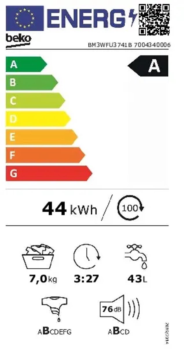 Wat vinden we goed aan de Beko BM3WFU3741B voorlader wasmachine 7 kg wit