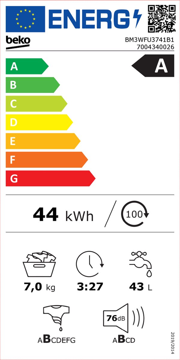 Wat vinden we goed aan de Beko BM3WFU3741B1 EnergySpin wasmachine 7 kg