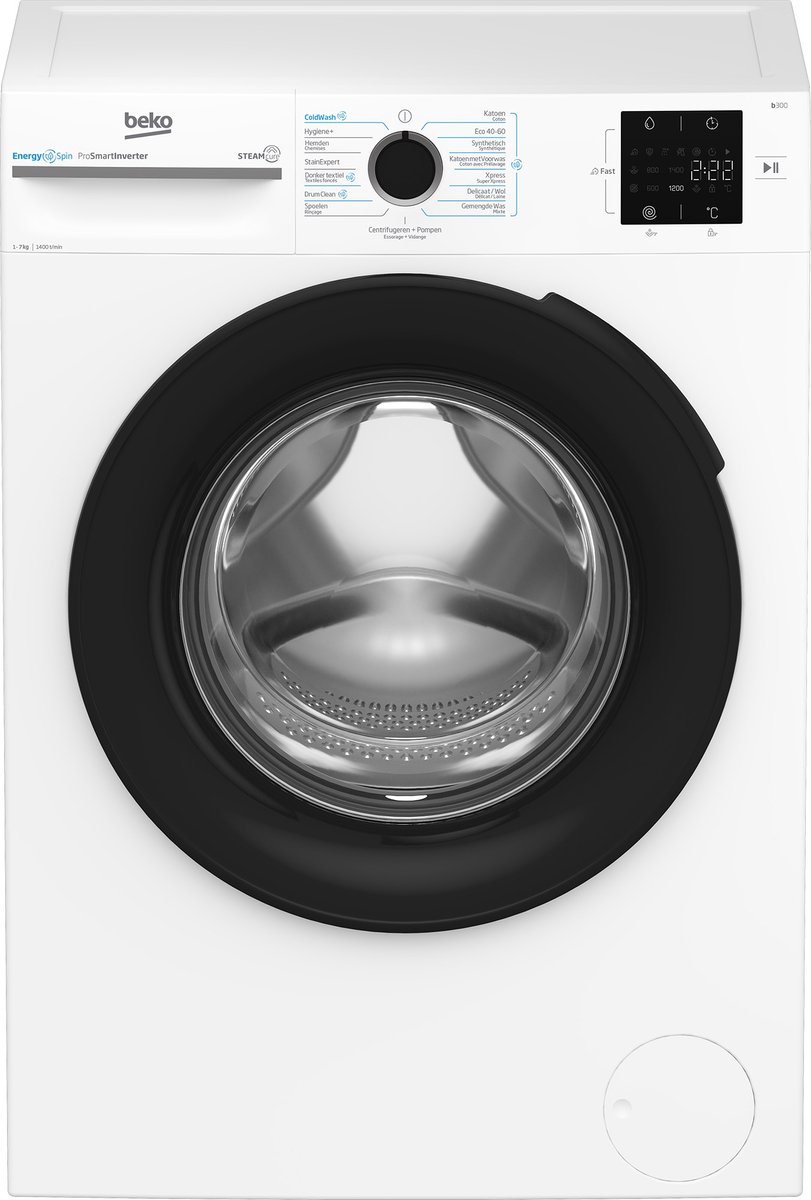 De Beko BM3WFU3741W Wasmachine 7kg 1400 RPM Wit in één oogopslag