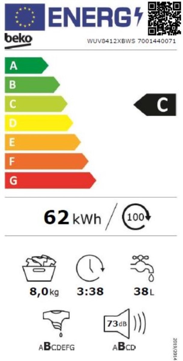 Wat vinden we goed aan de BEKO WUV8412XBWS Wasmachine 8kg 1400rpm