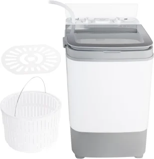 Wat vinden we goed aan de Draagbare wasmachine met centrifugefunctie 6 kg wit
