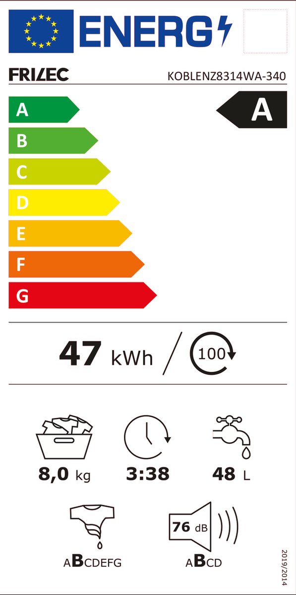Wat vinden we goed aan de Frilec Koblenz8314WA-340 Wasmachine Wit 8kg 1400rpm