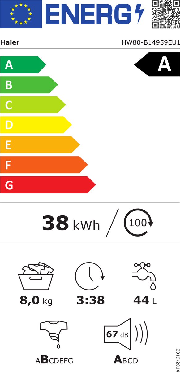 Wat vinden we goed aan de Haier HW80-B14959U1DF 8kg wasmachine