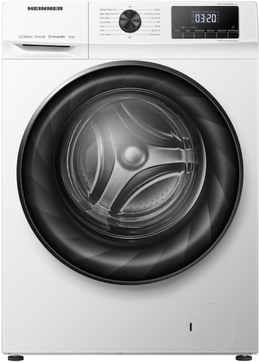 De Heinner Wasmachine 8KG Wit A+++ 1400RPM in één oogopslag