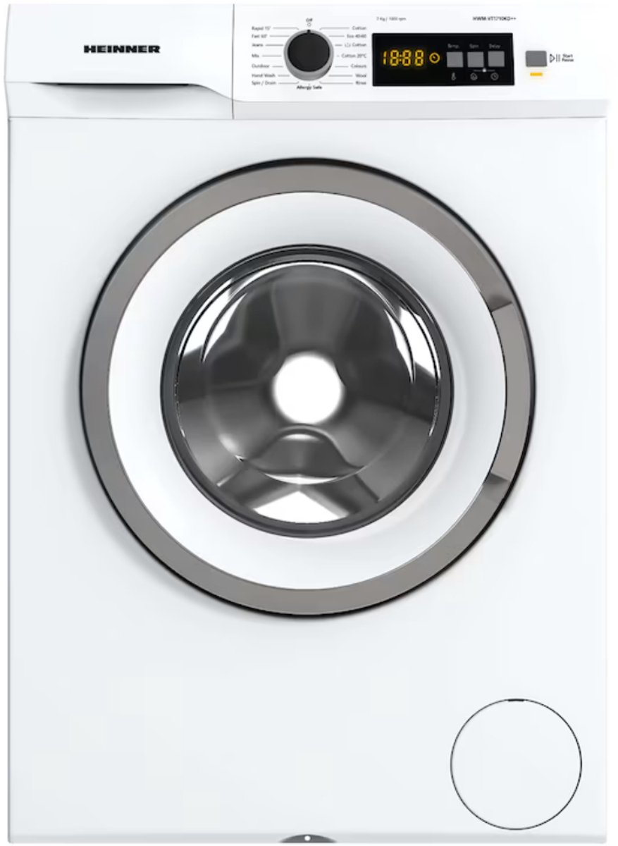 De Heinner Wasmachine HW712W 7KG 1200RPM Wit in één oogopslag