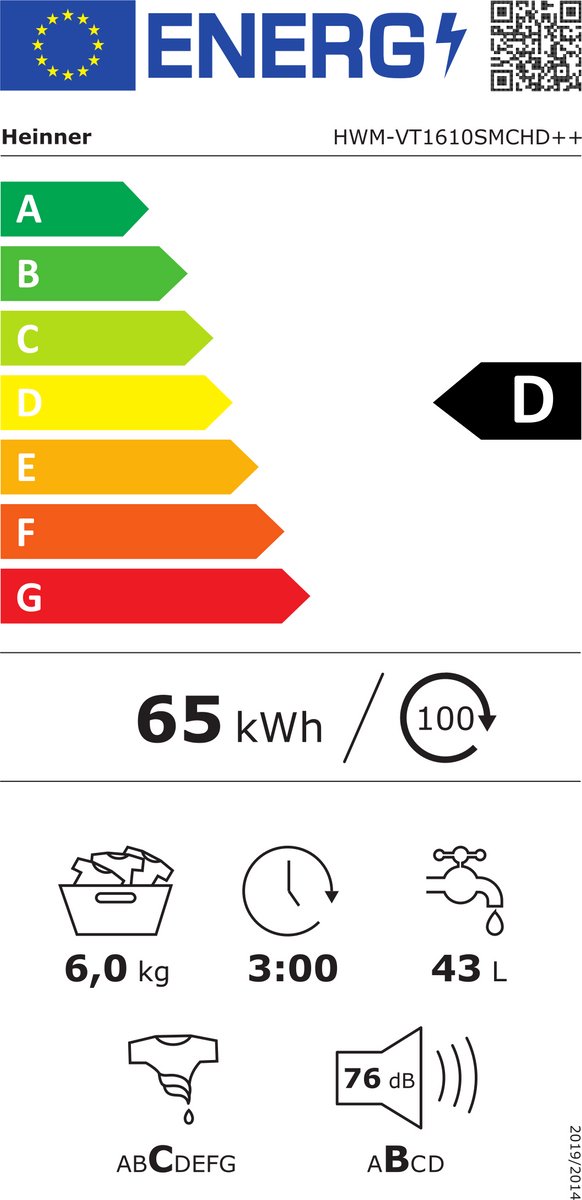 Wat vinden we goed aan de Heinner Wasmachine HWM-A60W 6kg 1000RPM Wit
