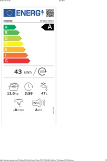 Hisense WF3S1243BW3 wasmachine