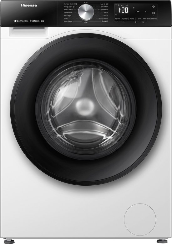 Hisense WF3S9043BW3/BLX: Slim, Snel en Energiezuinig Wassen