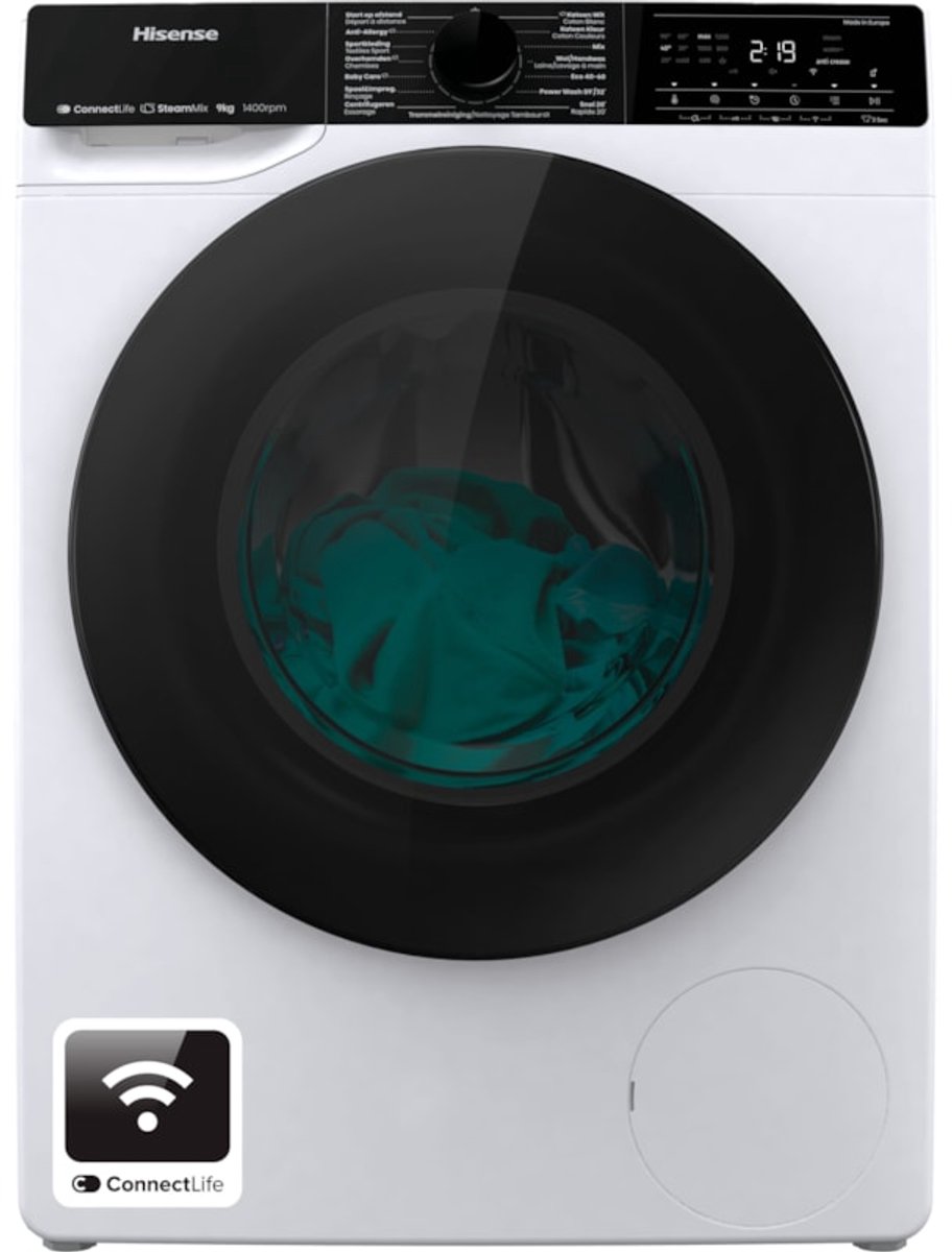 De Hisense WF5V943BW/BLX wasmachine 9 kg 1400 rpm in één oogopslag